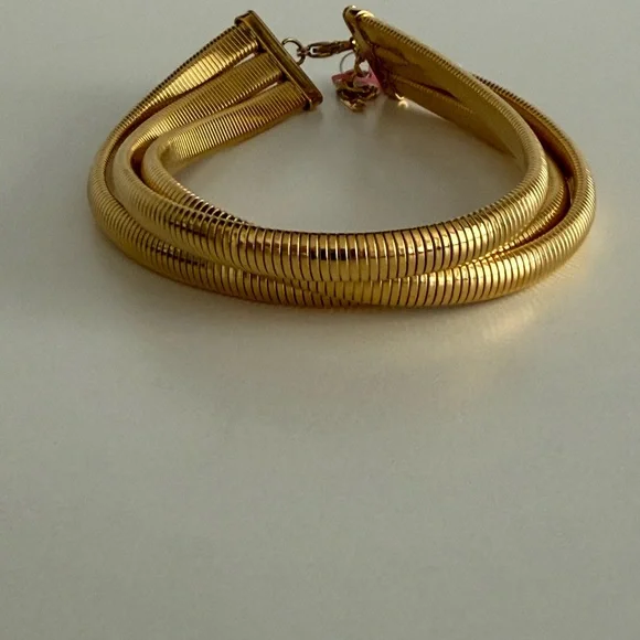 Jennifer Miller NIB triple strand gold plated snake choker - Picture 6 of 9